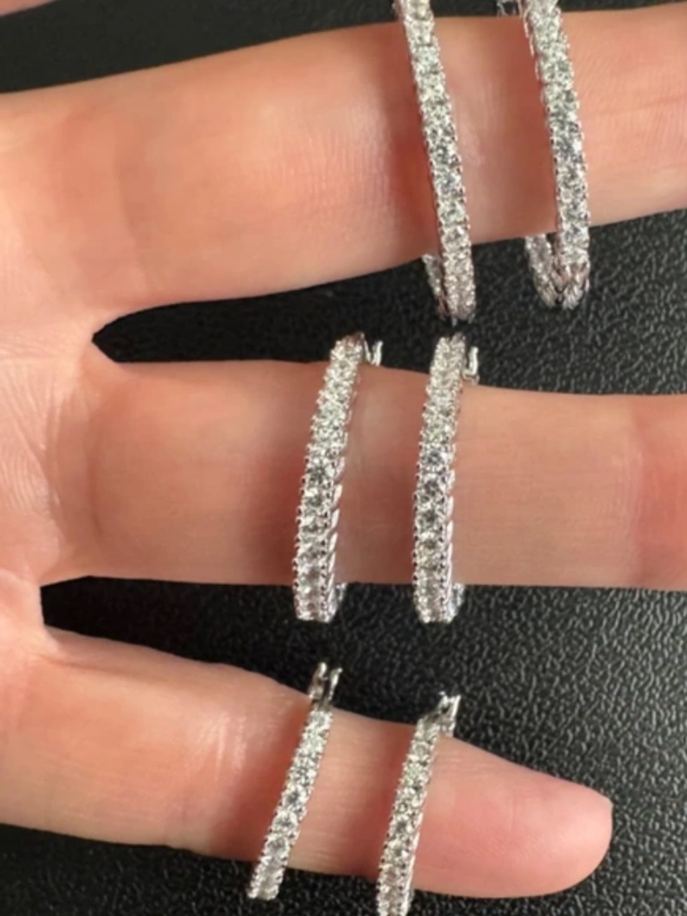 NWT Bella Luce Rhodium Over Sterling Silver Inside-Out Hoop Earrings - Set of 3